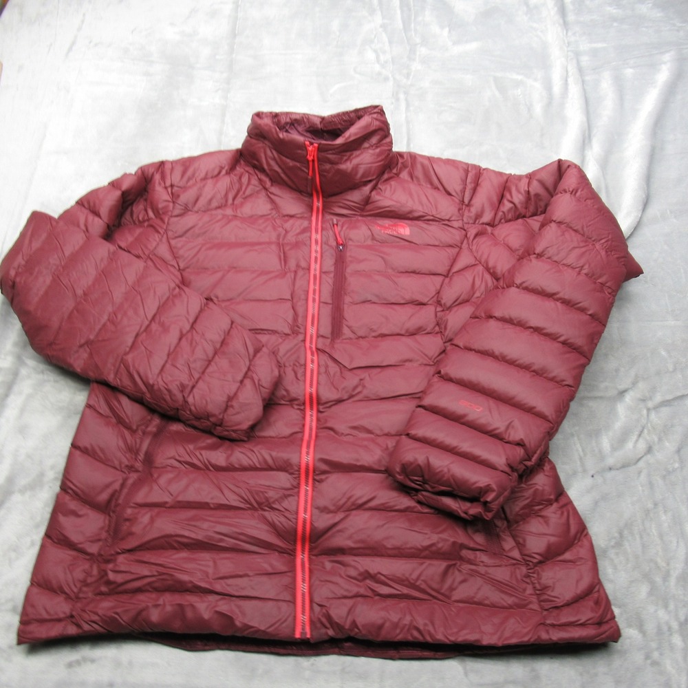 North Face 800 Fill Down Jacket Womens‎ XL Burgundy Lightweight Pack Winter READ